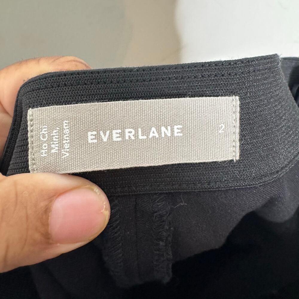 Everlane Ankle Pants Women’s Sz 2 Black Slim Tapered Stretch Work Office Trouser - Picture 4 of 11